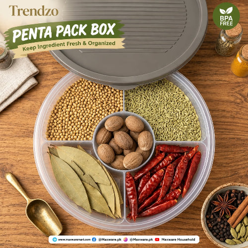 5 Partitions Air Tight Penta Pack Box