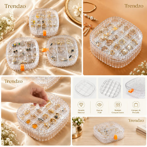 Multi-Compartment Acrylic Organizer-Jewelry Storage Box