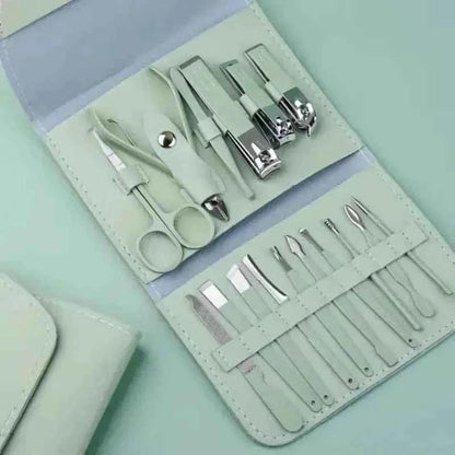 16-Piece Manicure & Pedicure Set with Case - Nail Kit