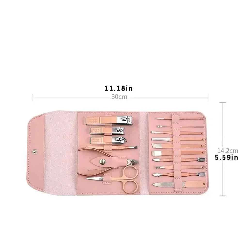 16-Piece Manicure & Pedicure Set with Case - Nail Kit