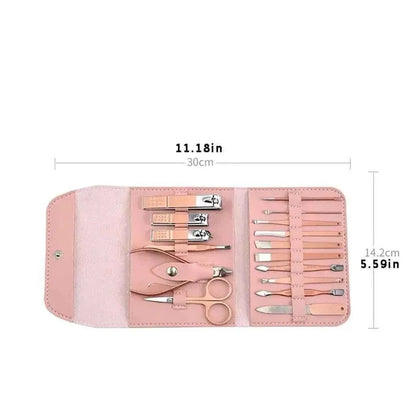 16-Piece Manicure & Pedicure Set with Case - Nail Kit