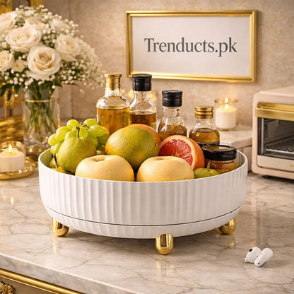 Luxury Rotating Tray – 360° Lazy Susan Organizer for Kitchen & Dining