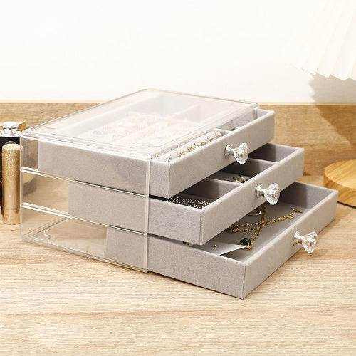 Acrylic Jewelry Organizer box with 3 Drawer