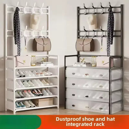 4-Layer Shoe & Coat Rack – Dustproof Home Organizer